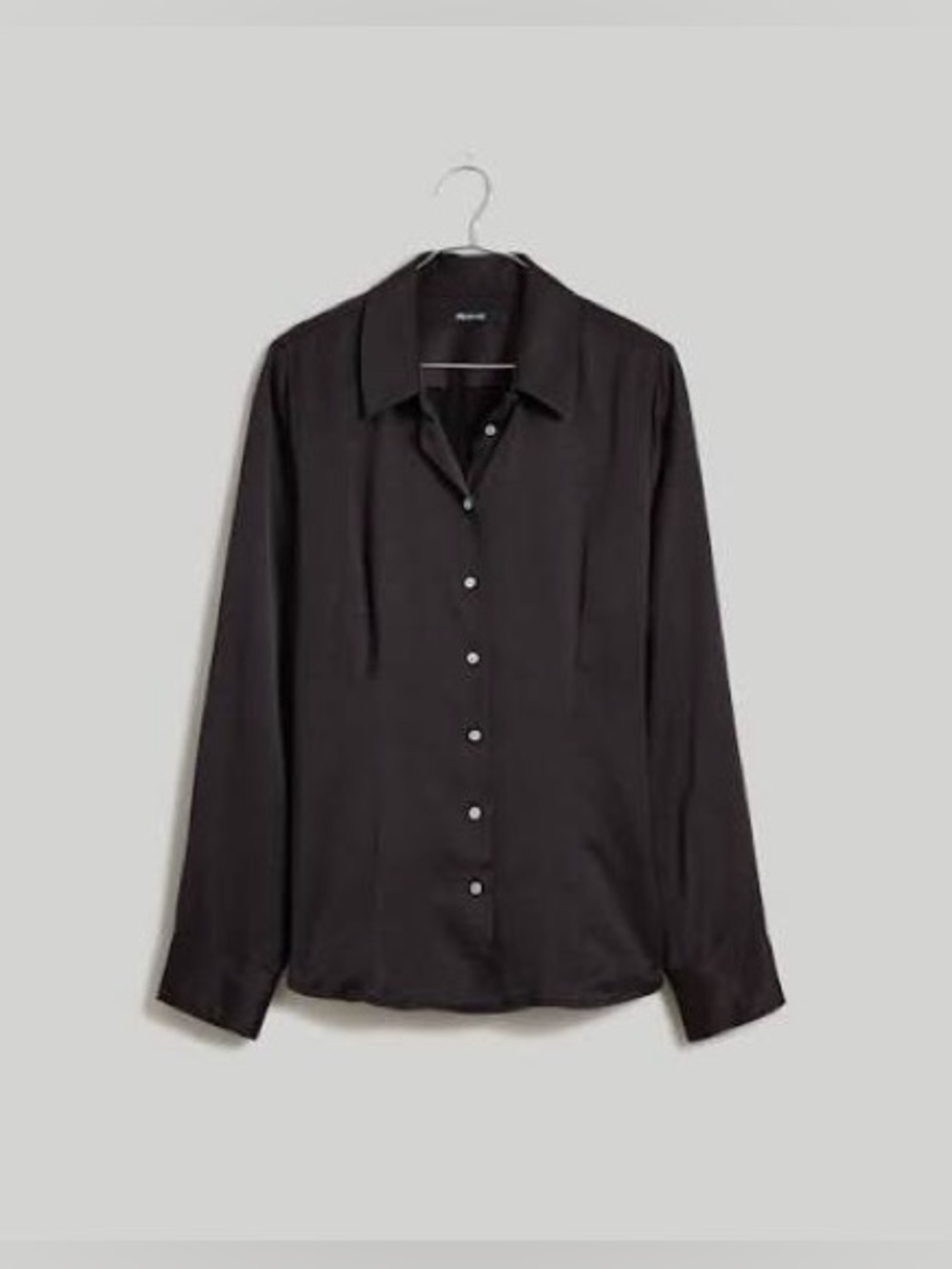 Madewell Darted Button Up Shirt in Satin - Picture 4 of 9